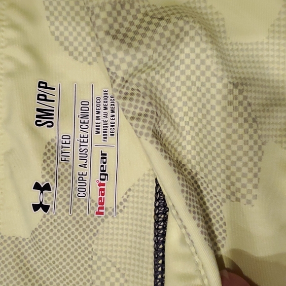 Under Armour Grey and Yellow Workout Leggings - Picture 2 of 2